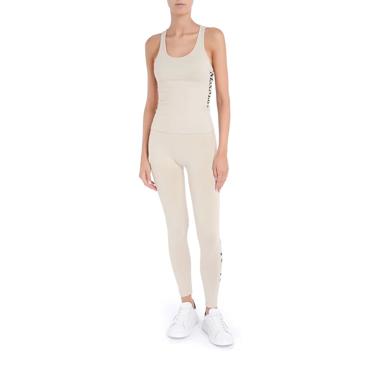 Max Mara Leggings 'S' en tissu technique de couleur écru