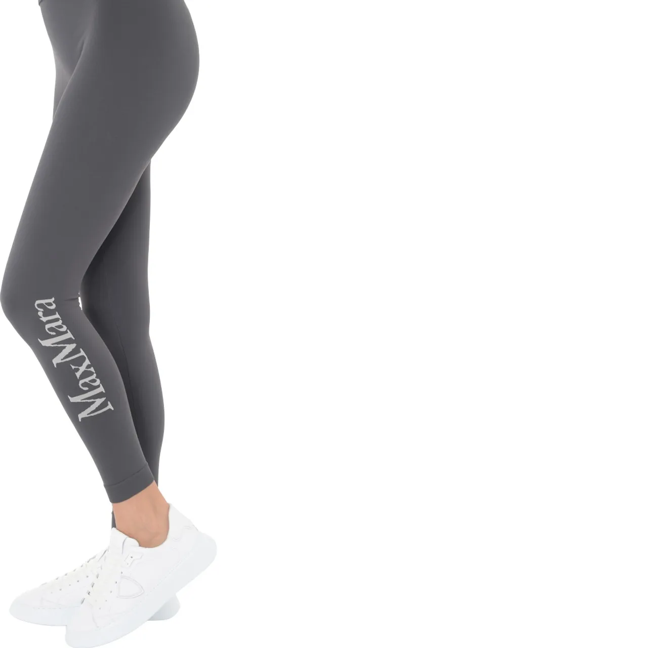 Max Mara Leggings 'S' en tissu technique gris