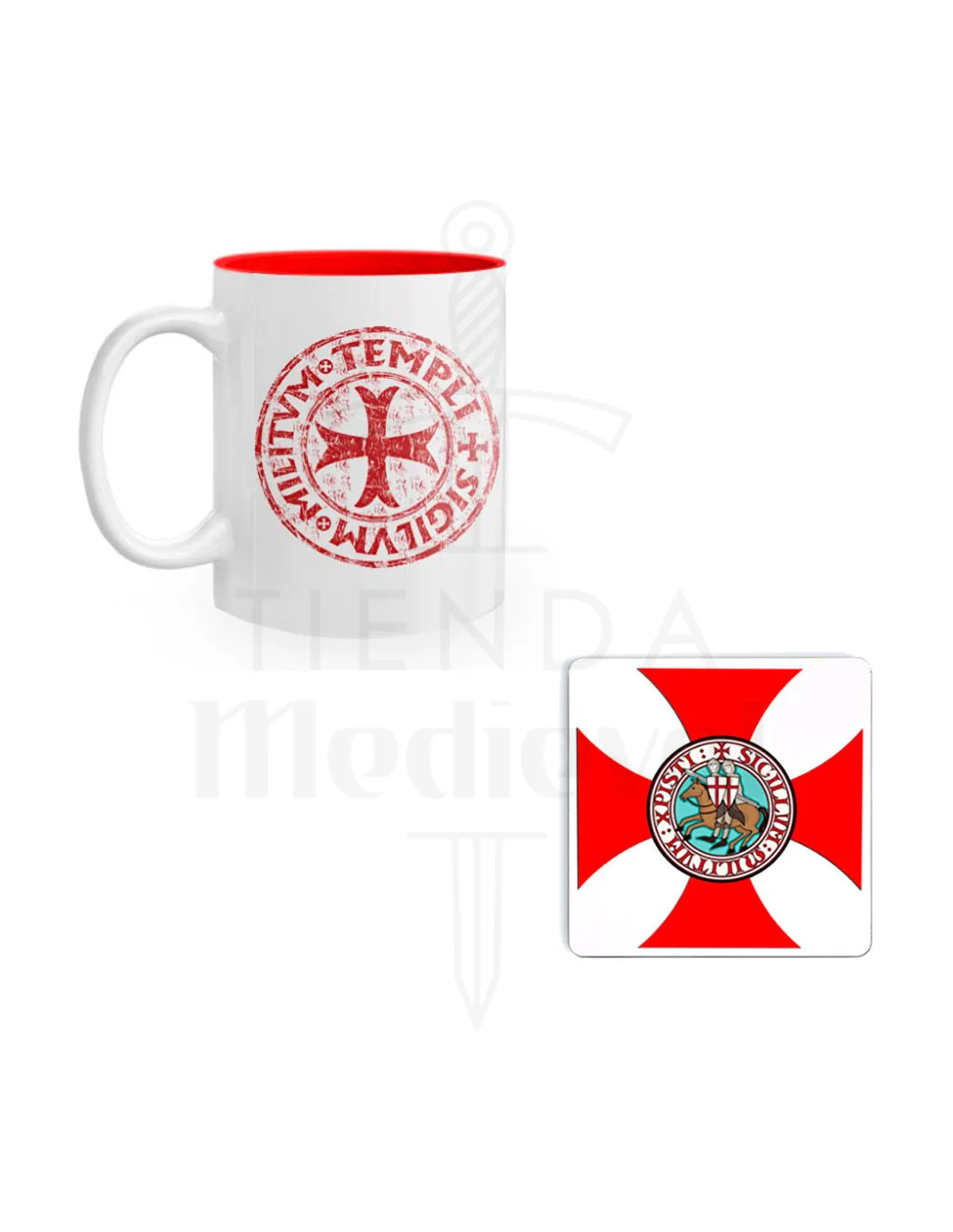 Pack petit-déjeuner Templiers : Mug + Sous-Verres Chevaliers Templiers ⚔️