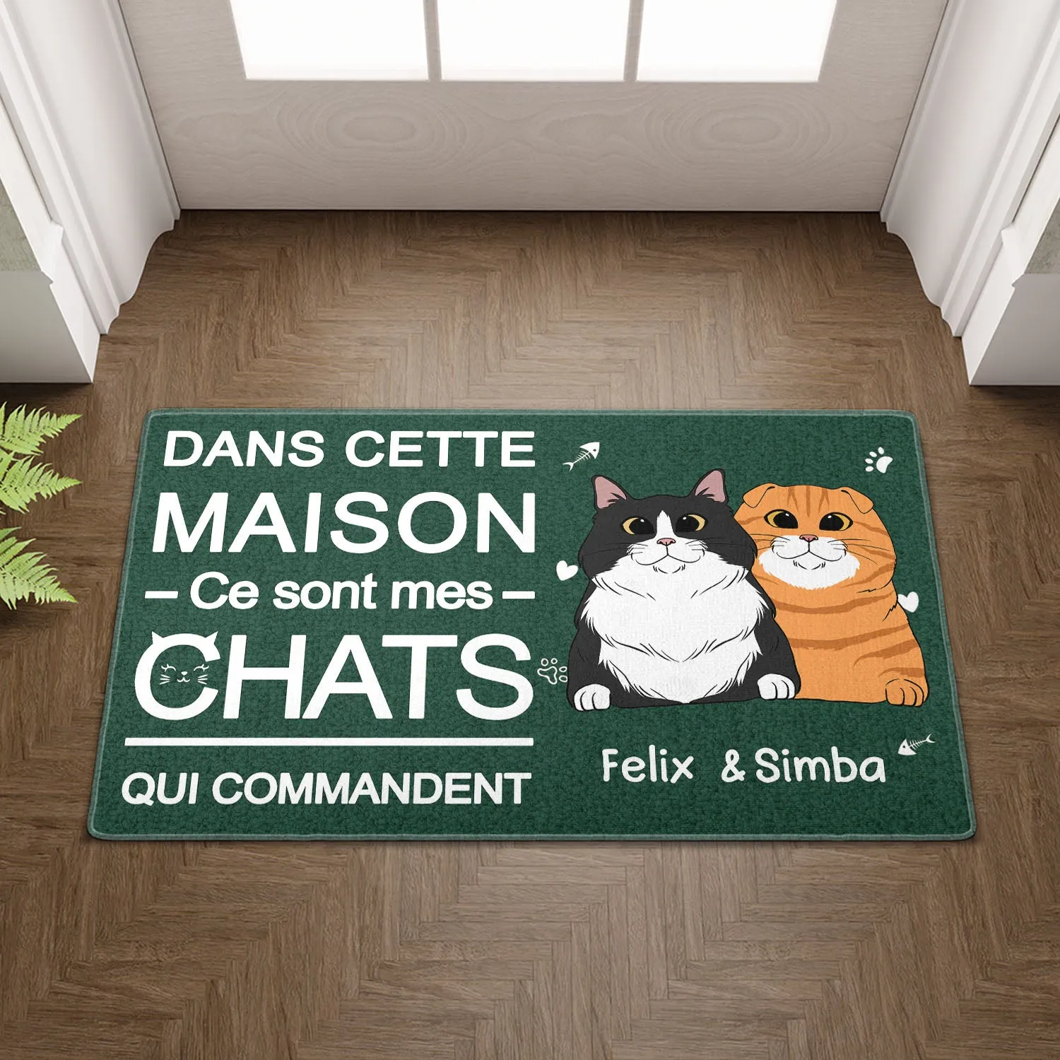Paillasson Personnalisé - Dans Cette Maison Mes Chats Commandent
