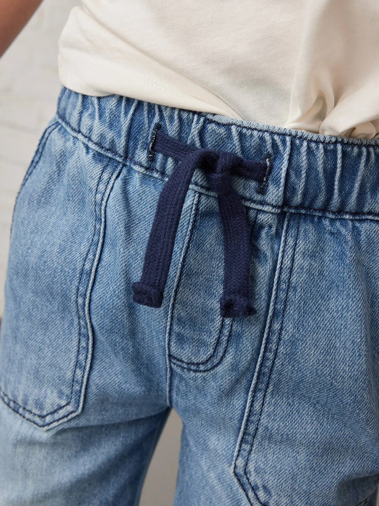 Pantalon battle denim garçon facile à enfiler stone - Vertbaudet