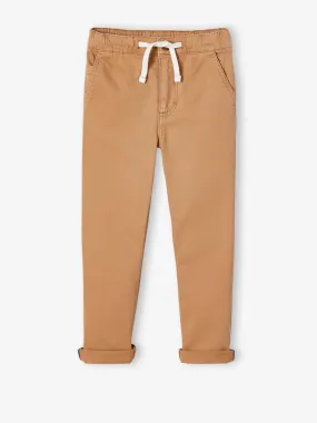 Pantalon esprit chino facile à enfiler garçon beige - Vertbaudet