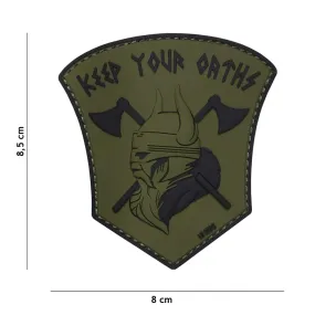 Patch 3d viking keep your oaths Couleur Gris