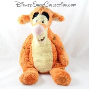 Peluche Tigrou DISNEY STORE orange poils longs doux assis 42 cm