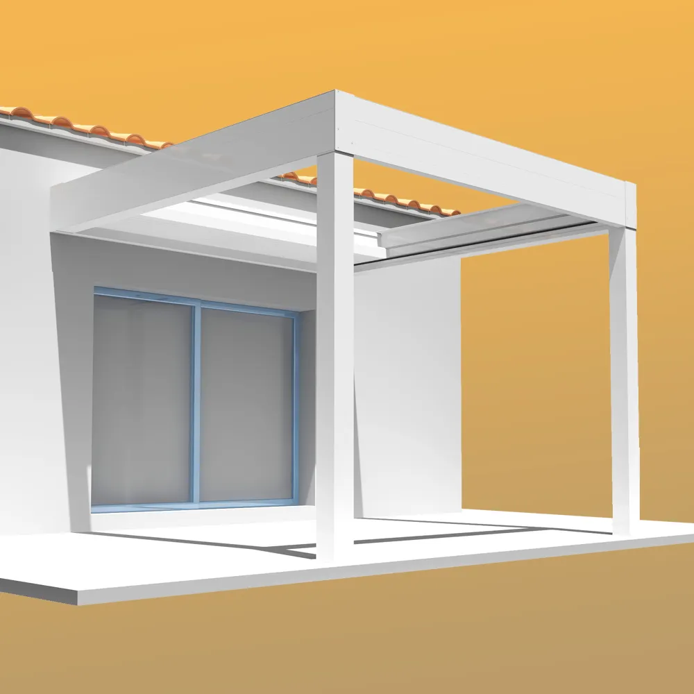 Pergola rétractable hylia 4,50x4,109 m motorisé à télécommande (blanc satiné ral9010)
