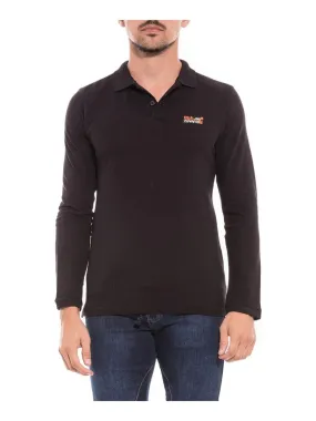 Polo manches longues en coton PODRICK - Noir