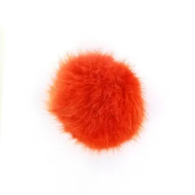 Pompon rond fausse fourrure orange