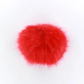 Pompon rond fausse fourrure rouge