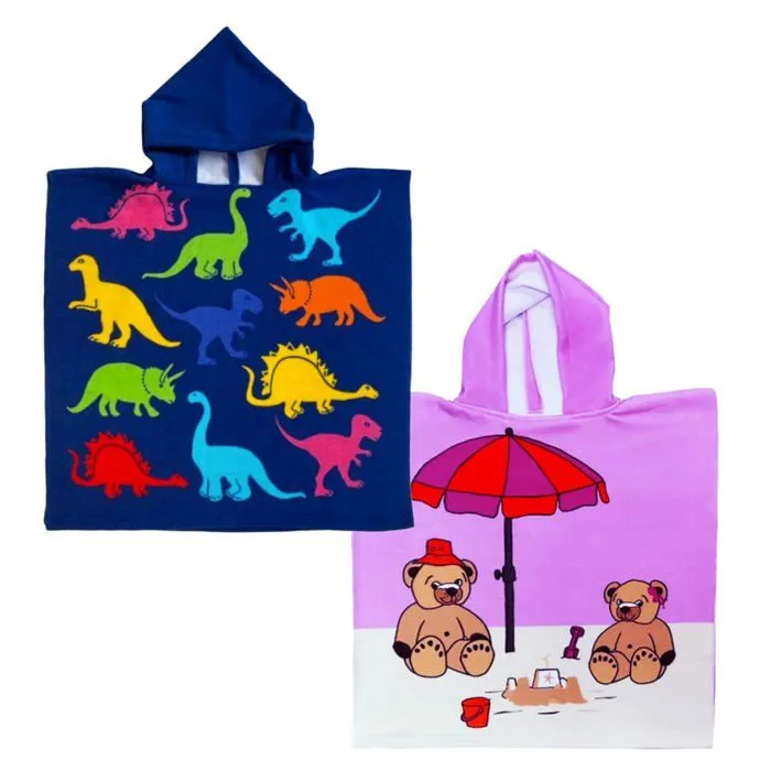 Poncho de bain pack - LE COMPTOIR DE LA PLAGE - Microfibre - Enfant - 60x120 - Dino Nounours