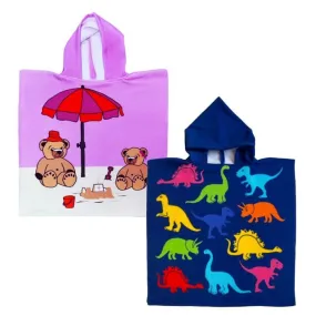 Poncho de bain pack - LE COMPTOIR DE LA PLAGE - Microfibre - Enfant - 60x120 - Dino Nounours