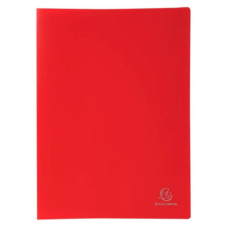 Porte vues prolypropylène souple pochettes grainées opaque 80 vues A4 Rouge