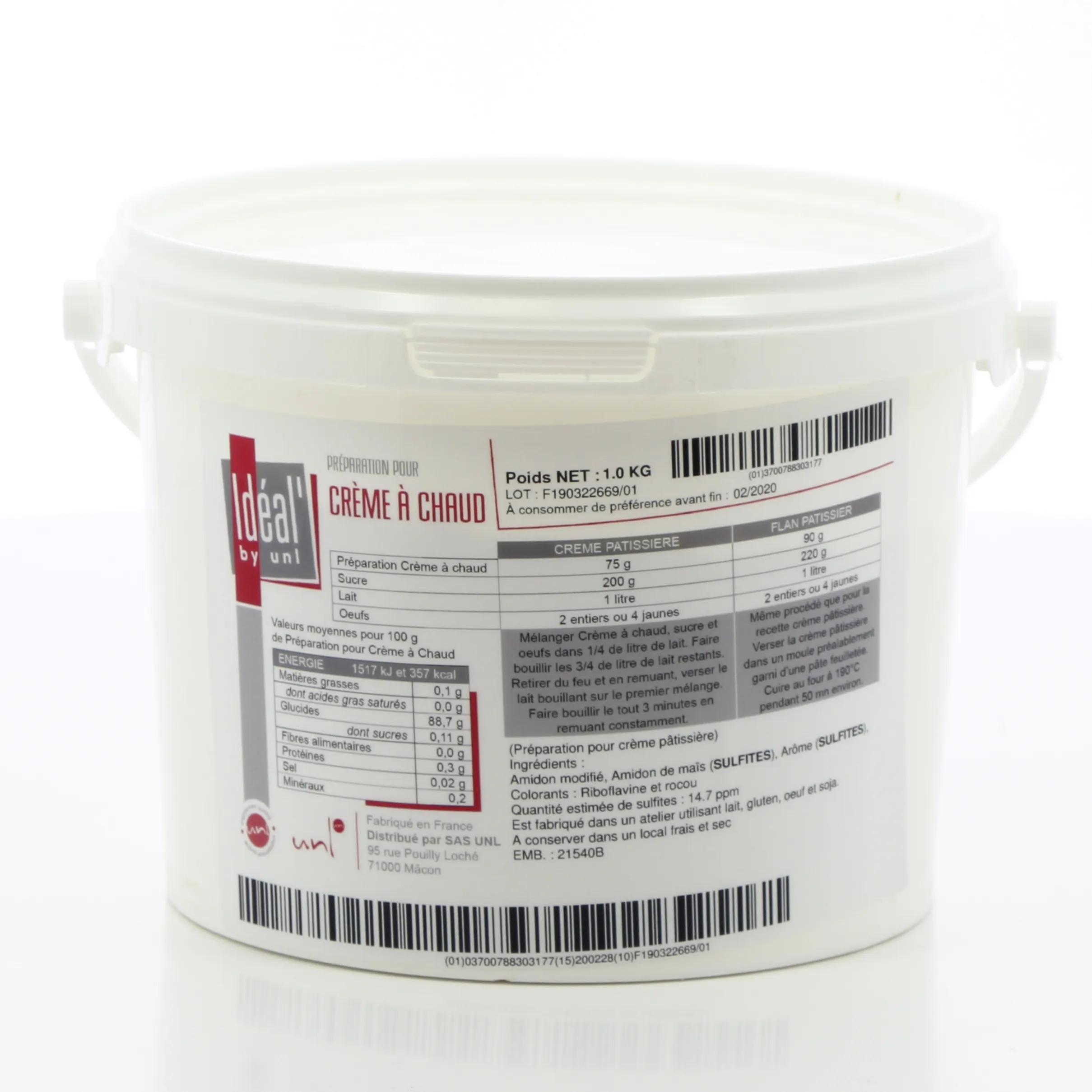 Préparation crème pâtissière Ideal UNL par 1 kg