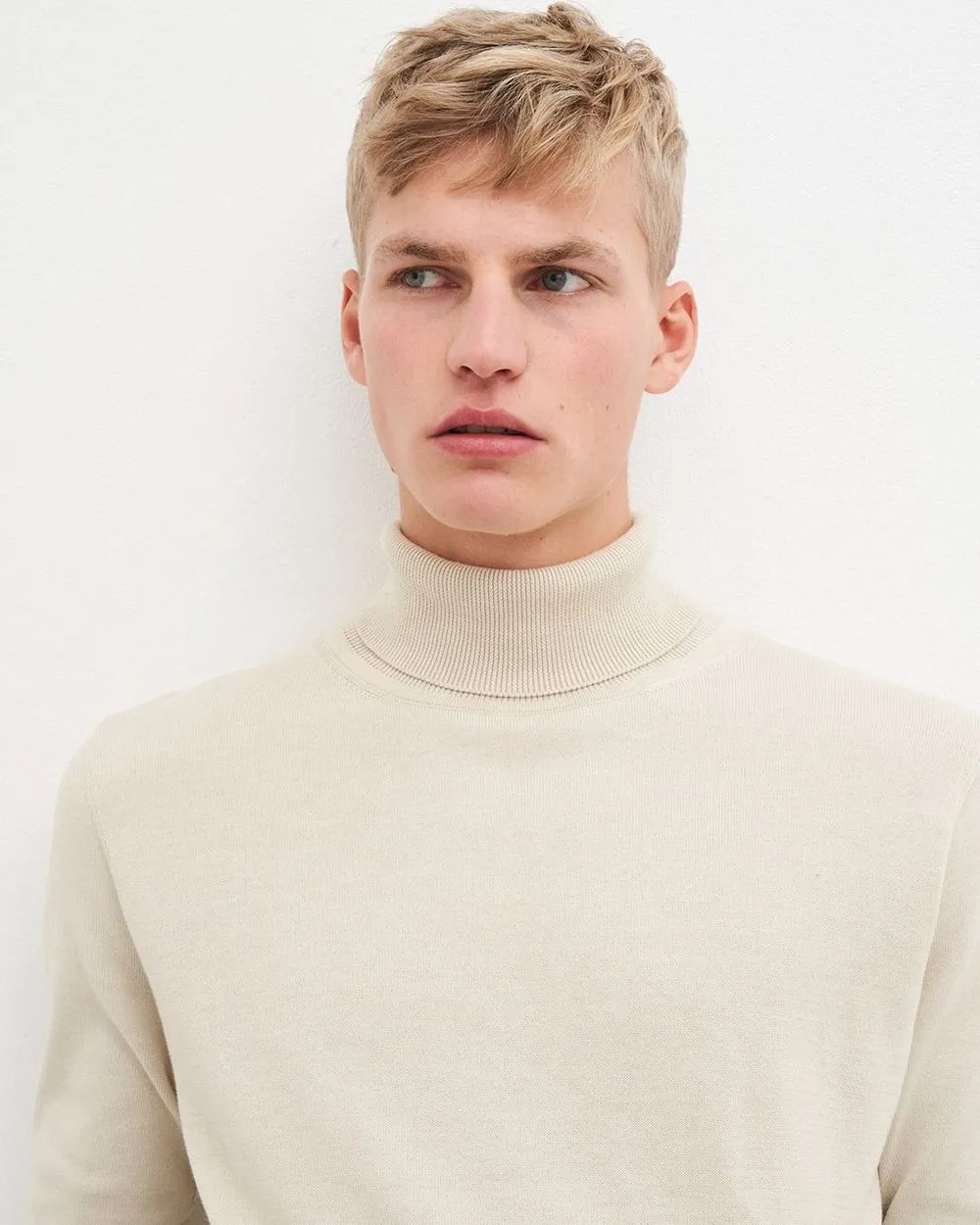 Pull col roulé en coton bio | écru "thomas turtleneck - undyed" homme