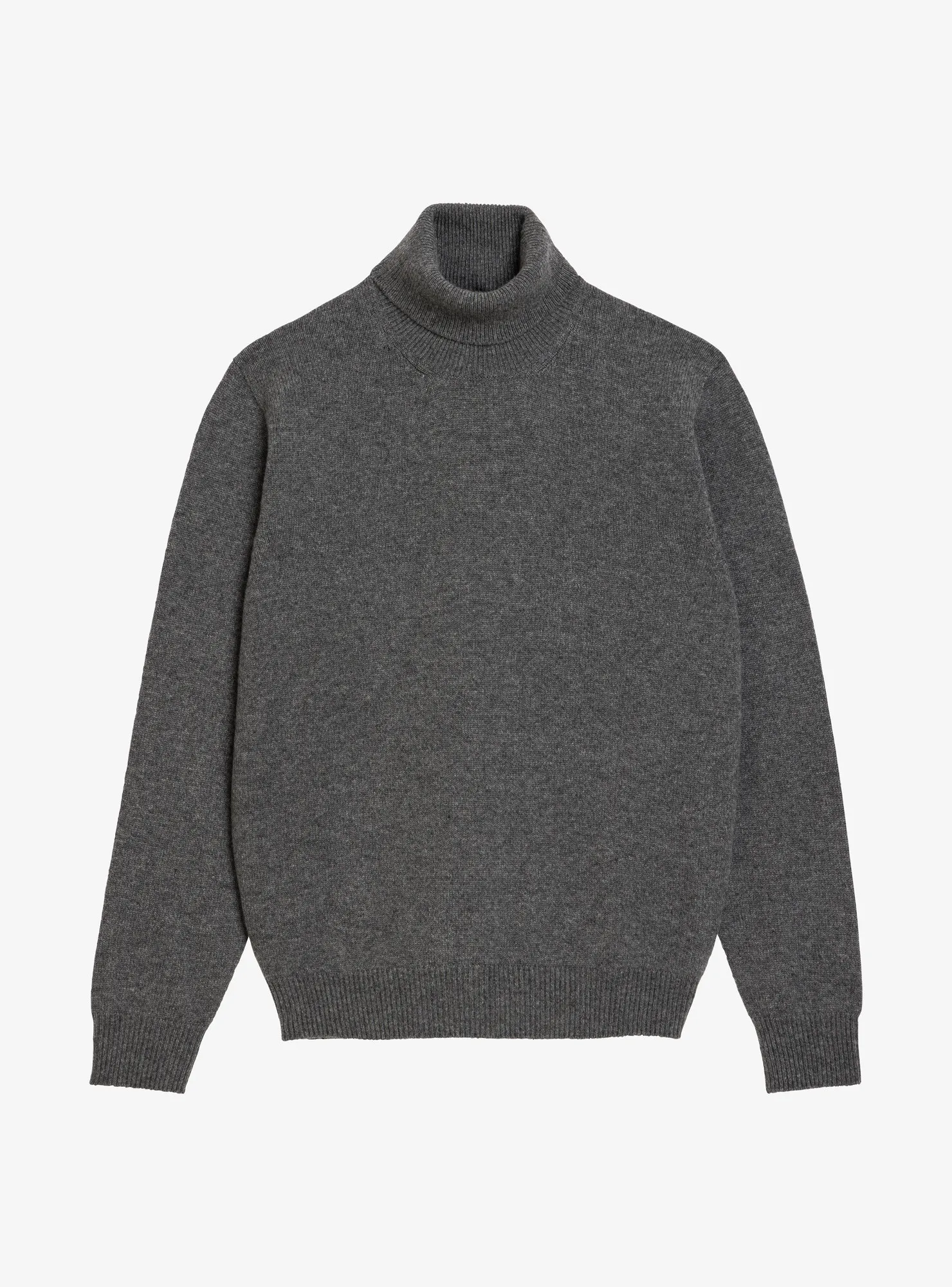 Pull Col Roulé Gris Moyen