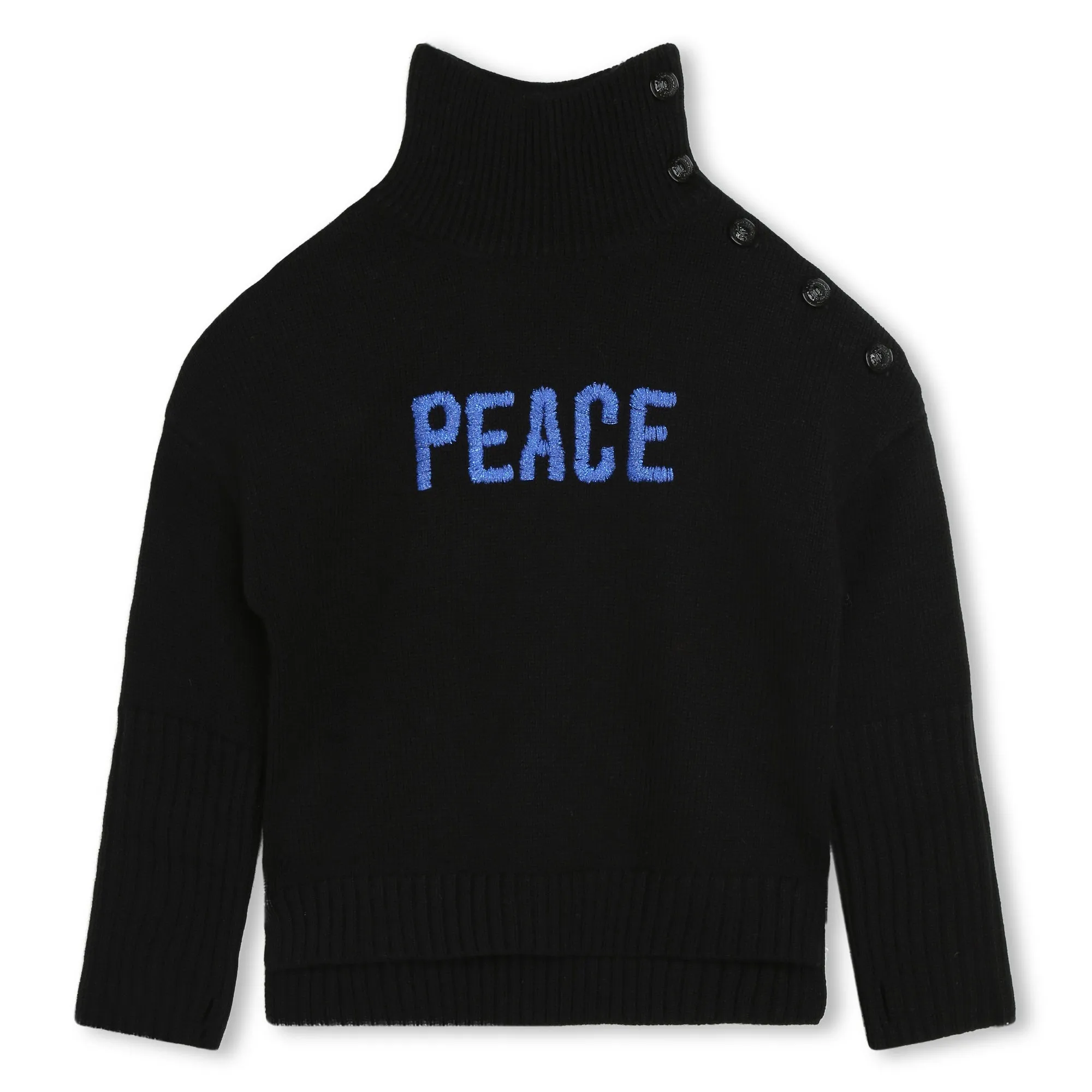 Pull col roulé Peace noir Fille Zadig & Voltaire H23