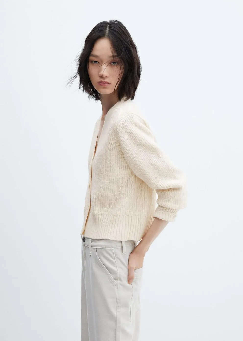 Pulls Et Cardigans | Femme MANGO Cardigan Détail épaules Écru