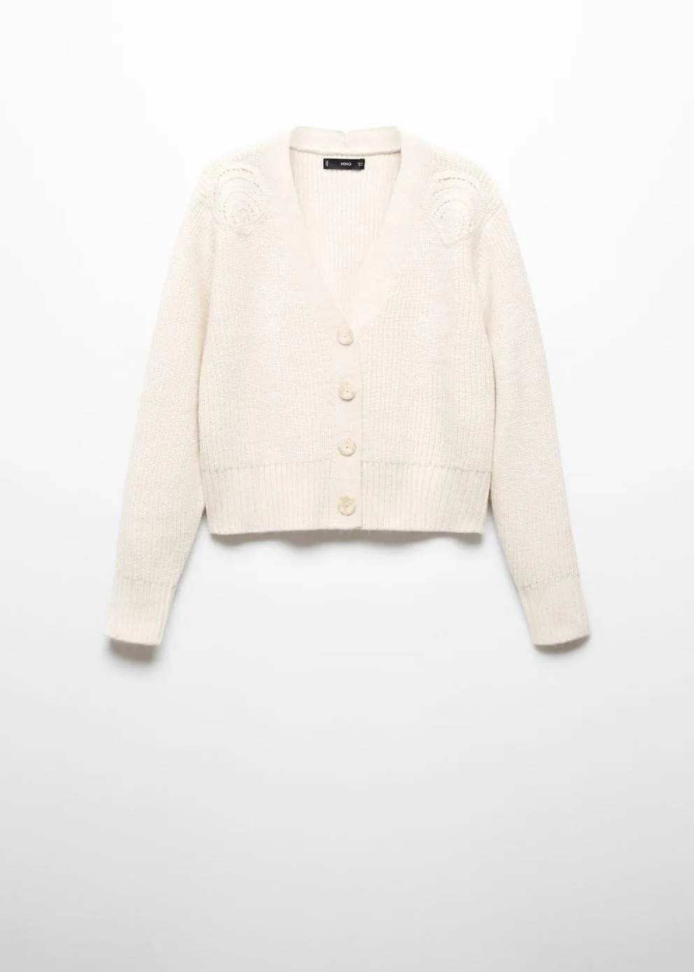 Pulls Et Cardigans | Femme MANGO Cardigan Détail épaules Écru