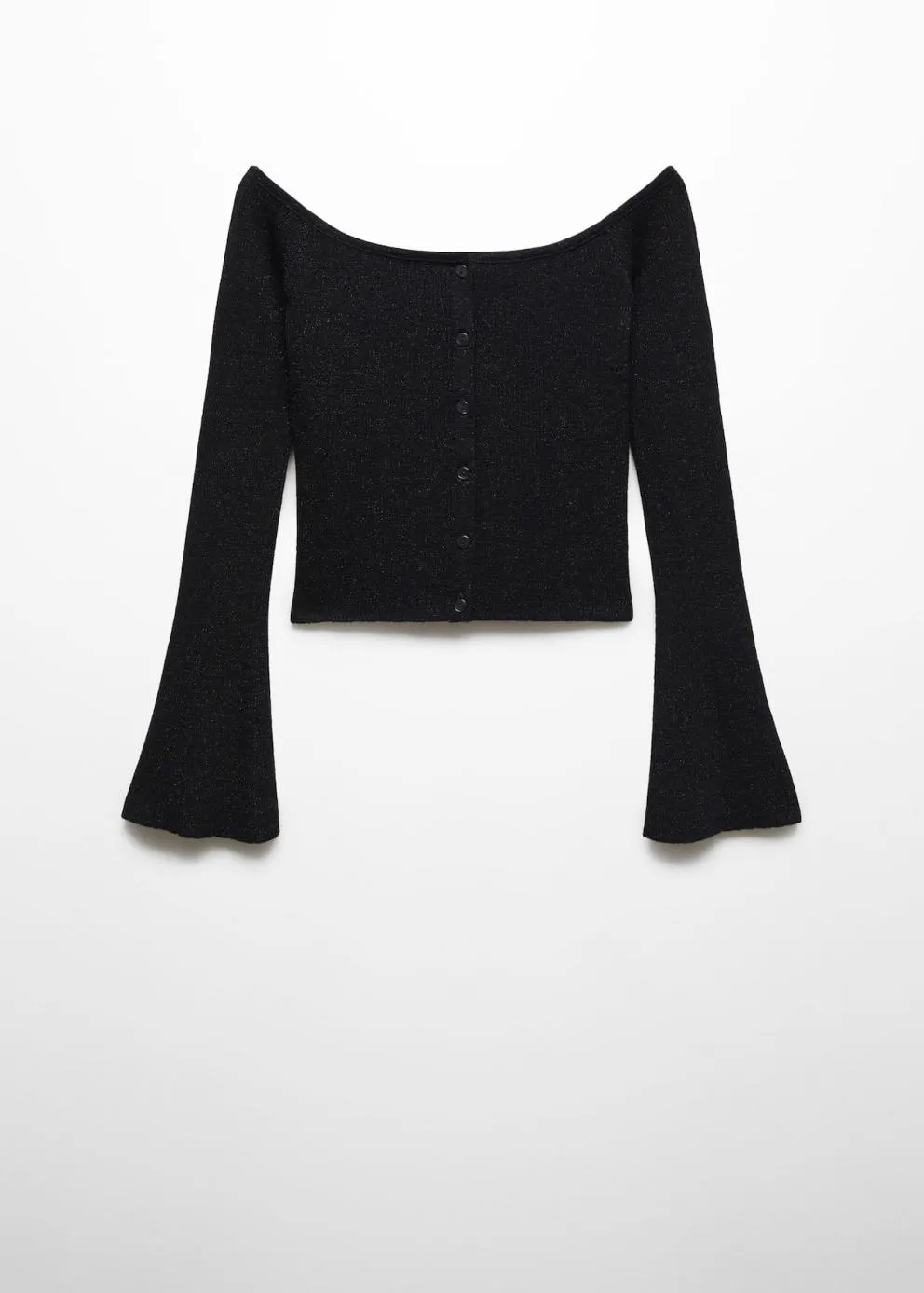 Pulls Et Cardigans | Femme MANGO Cardigan Lurex épaules Dénudées Noir