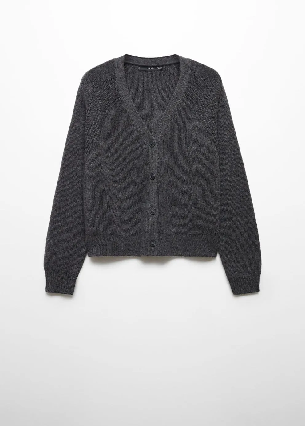 Pulls Et Cardigans | Femme MANGO Cardigan Maille Boutons Gris Anthracite