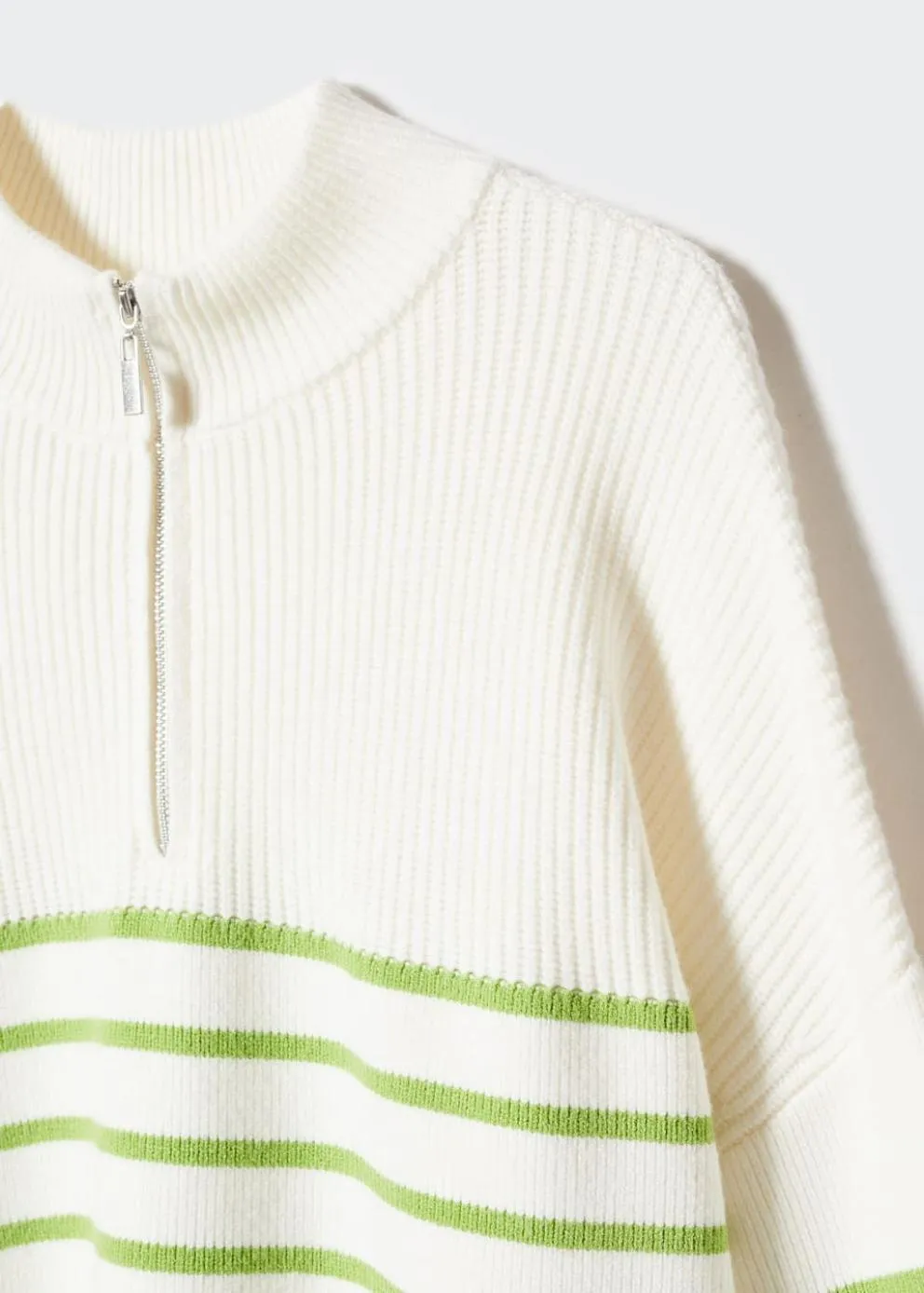 Pulls Et Cardigans | Femme MANGO Pull-over Zippé Rayures Vert