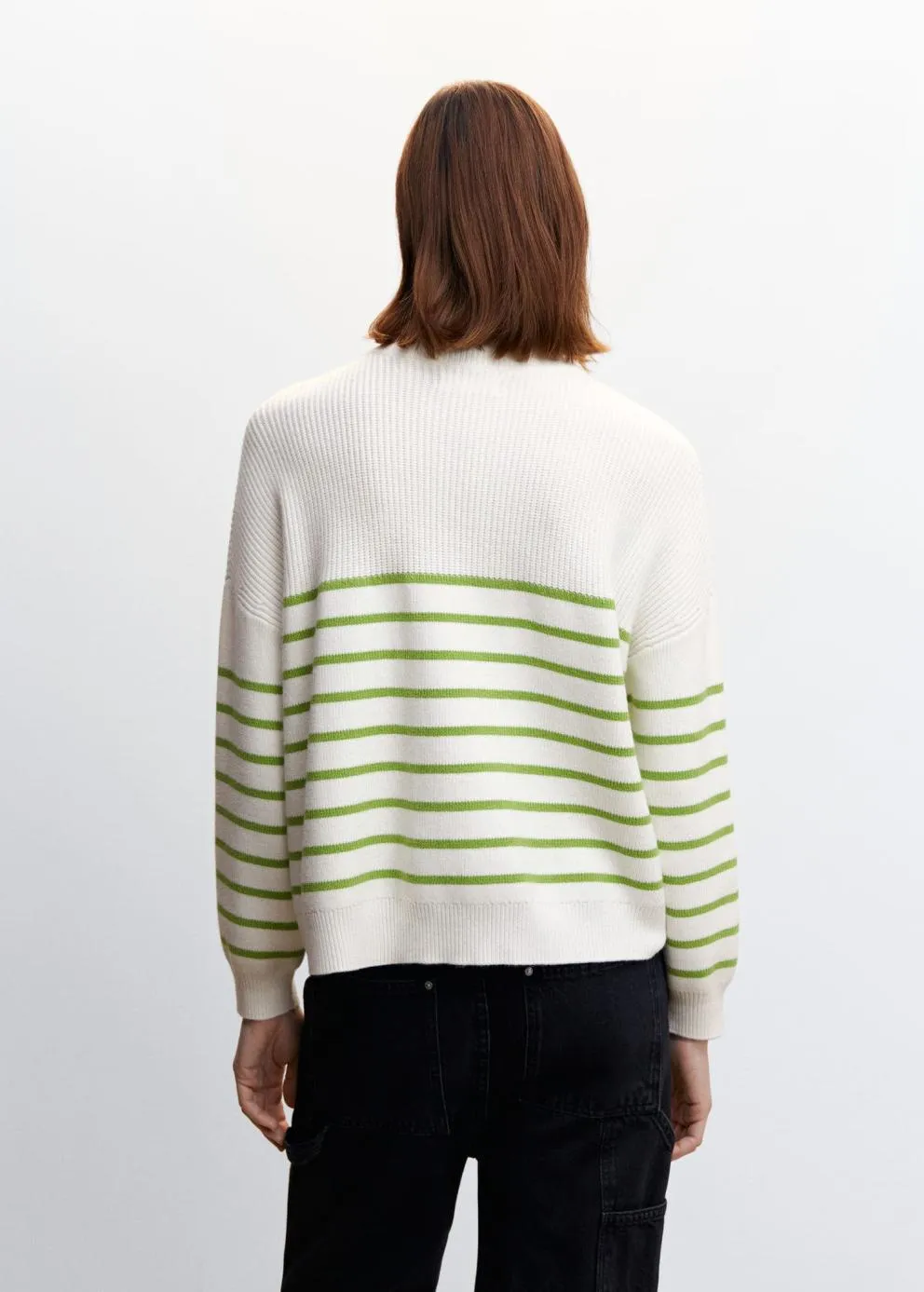 Pulls Et Cardigans | Femme MANGO Pull-over Zippé Rayures Vert