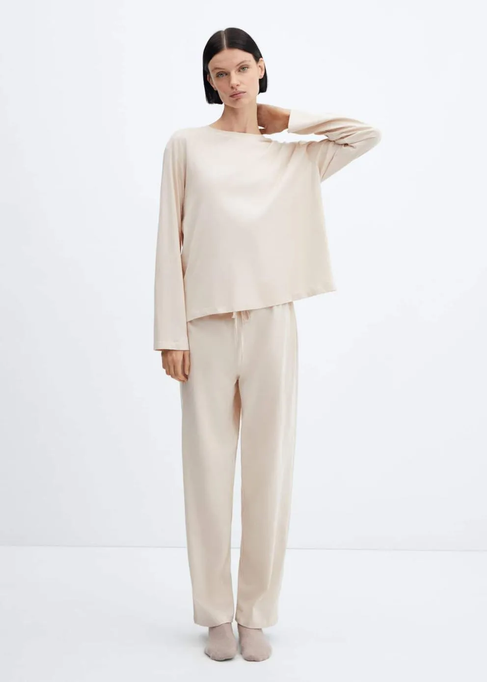 Pyjamas | Femme MANGO Pyjama Long En Coton Écru