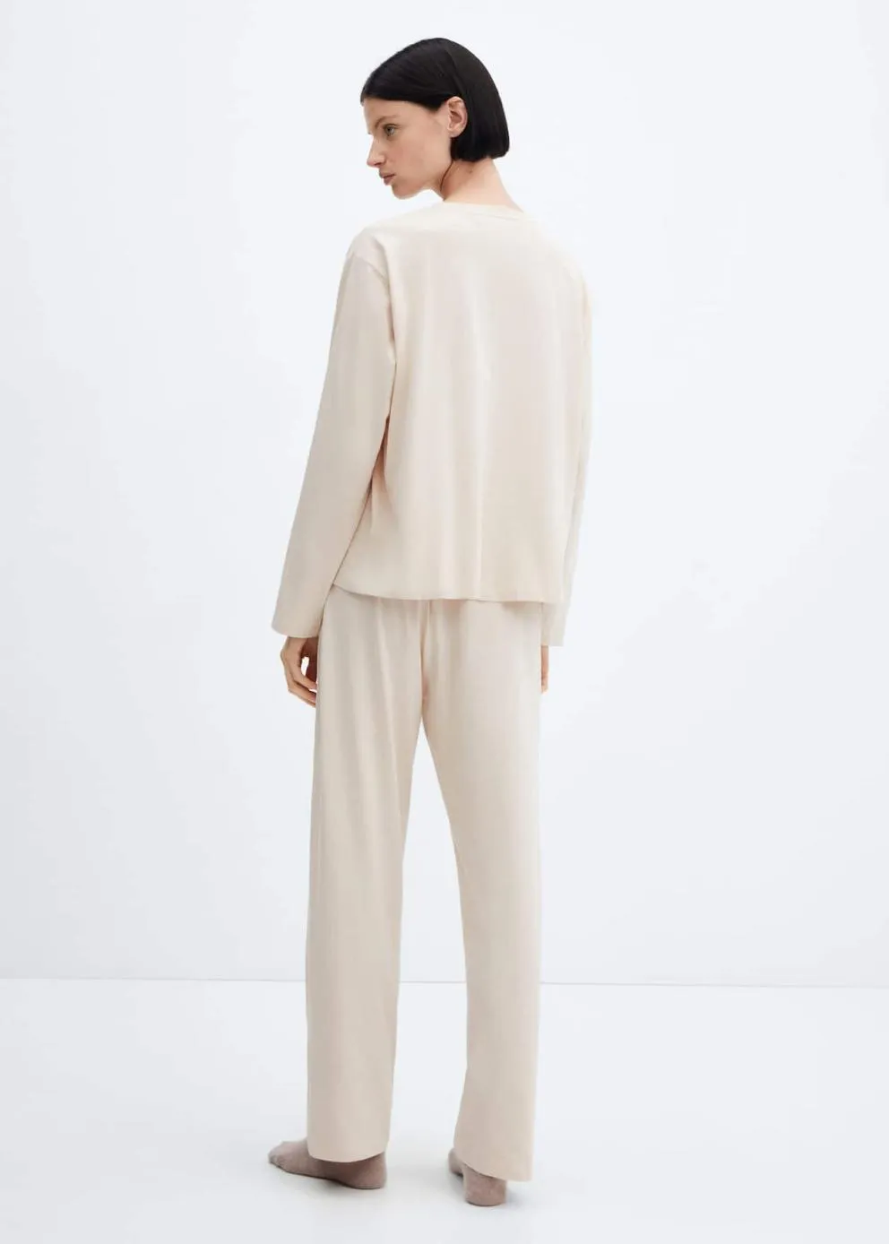 Pyjamas | Femme MANGO Pyjama Long En Coton Écru