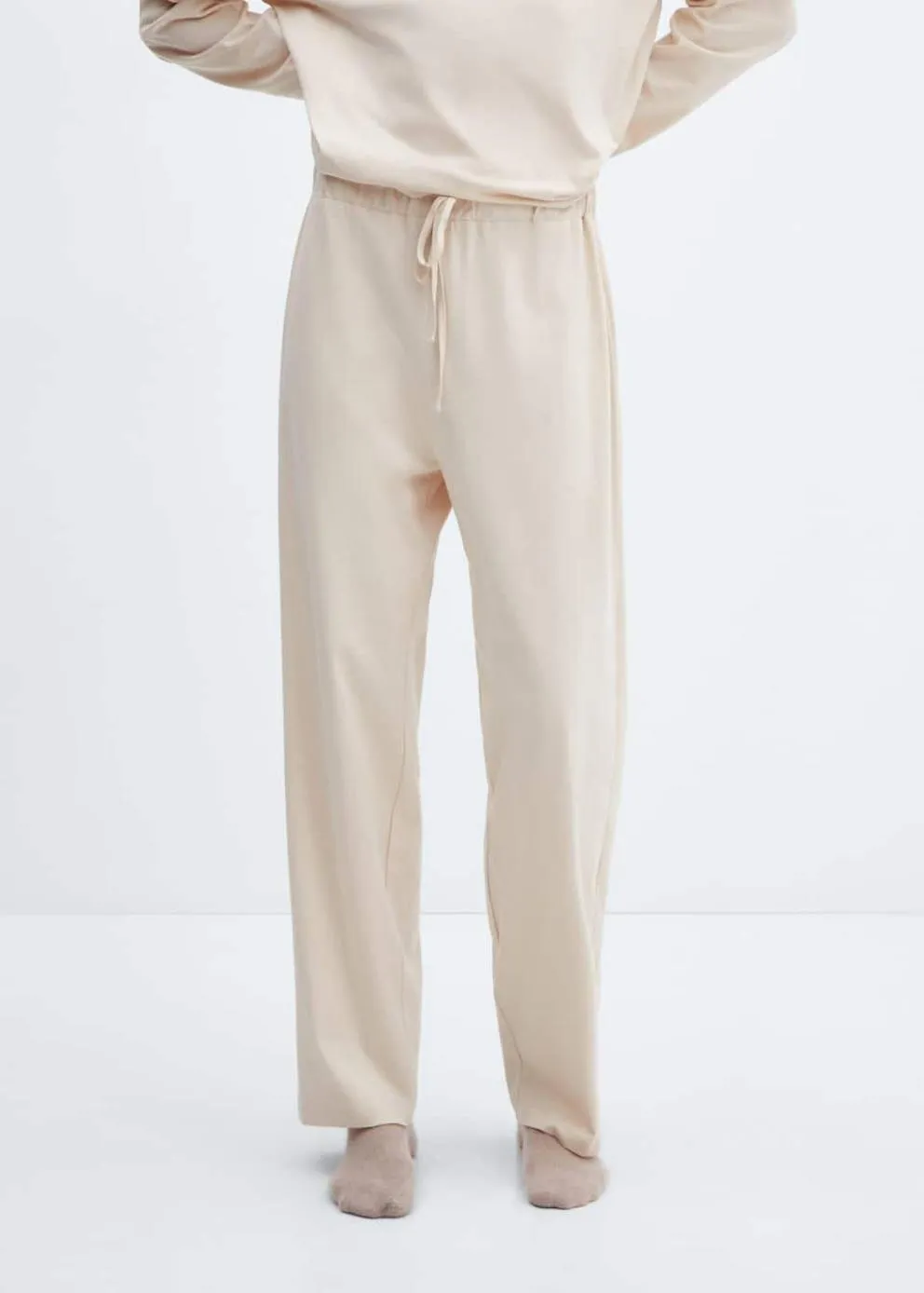 Pyjamas | Femme MANGO Pyjama Long En Coton Écru