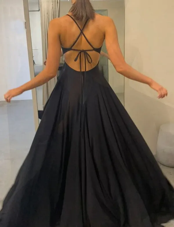 Robe de Soirée Classique à Fente Haute