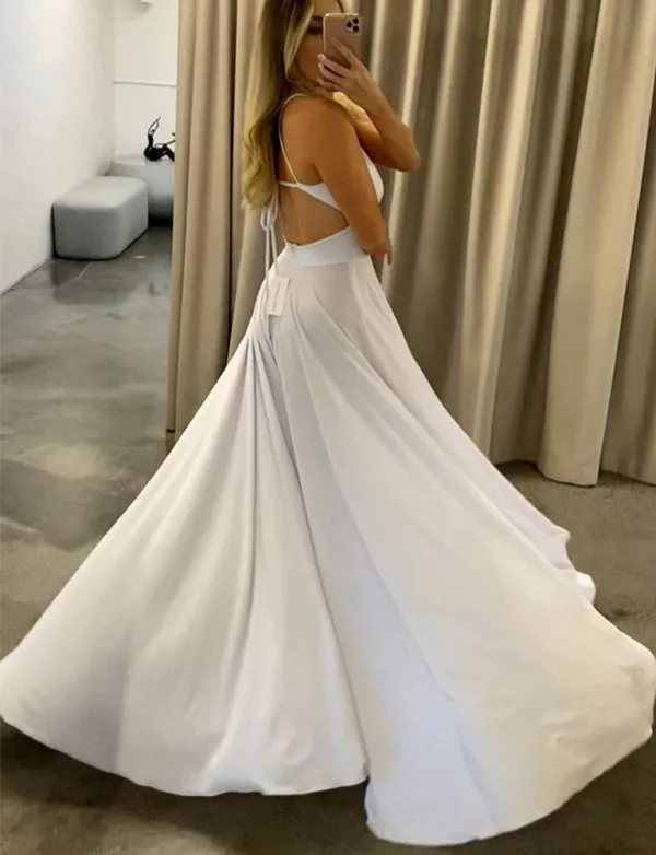 Robe de Soirée Classique à Fente Haute