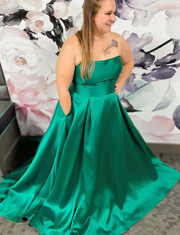 Robe en satin plus size avec poches