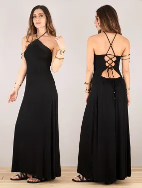 Robe longue sans manches Lüune, Noir