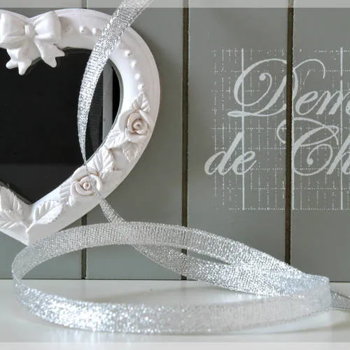 Ruban pailleté argenté largeur 7 mm