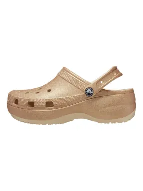 Sabot à Enfiler Crocs Classic Platform Glitter - Marron