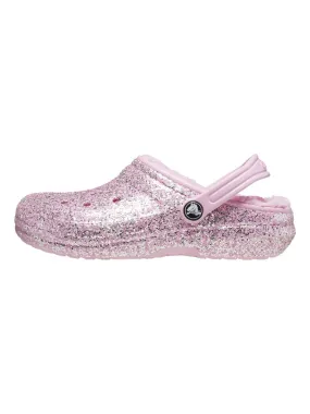 Sabot à Enfiler Crocs Enfant Classic Lined Glitter Flamingo - Rose