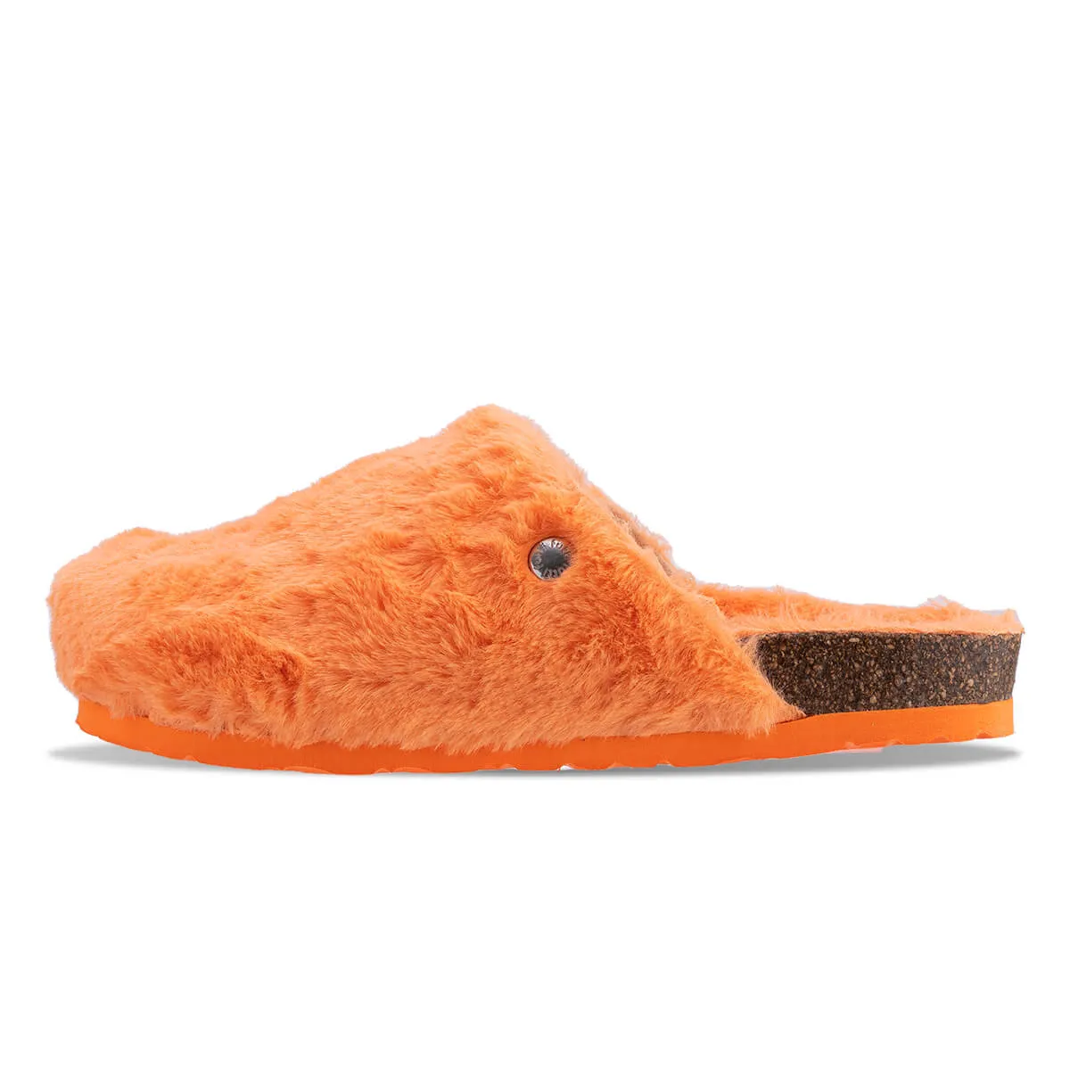 Sabots en fausse fourrure type chaussons - Orange