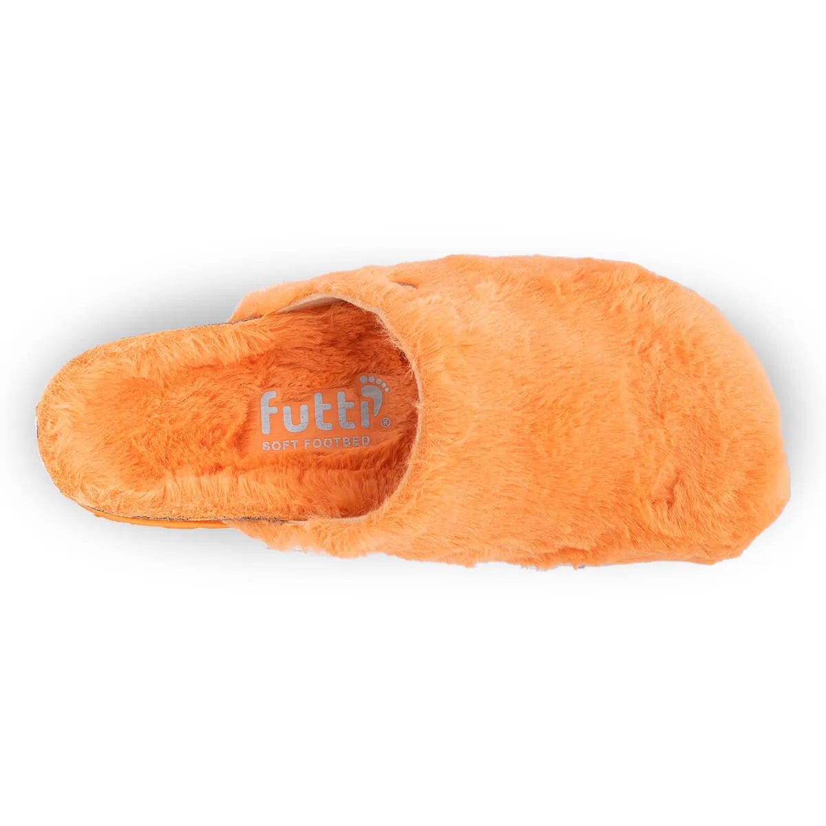 Sabots en fausse fourrure type chaussons - Orange