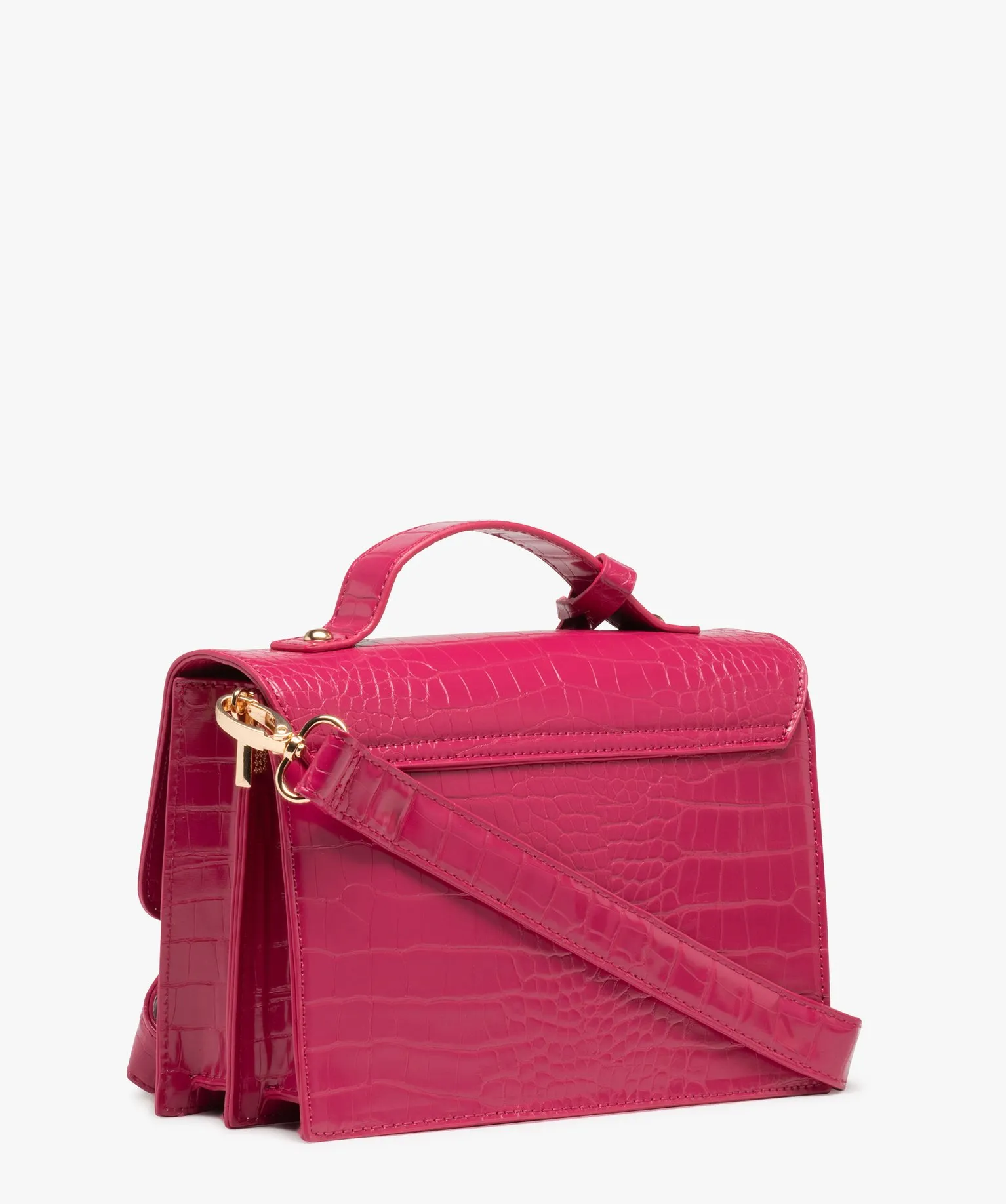 sac a main verni motif animal en relief a bandouliere amovible femme rose standard sacs a main