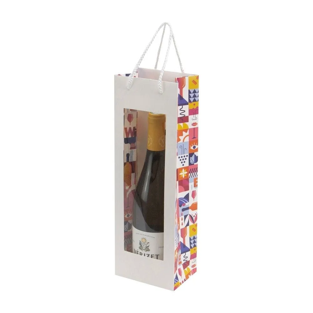Sac-bouteilles rectangulaire carton escapade 12x8,5x36cm