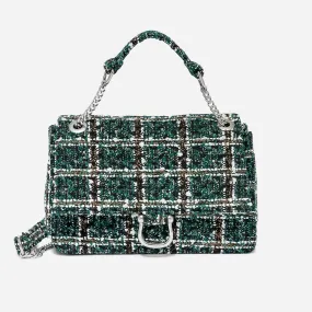 Sac à main vert à carreaux façon tweed - Sacs à main Maroquinerie | ERAM