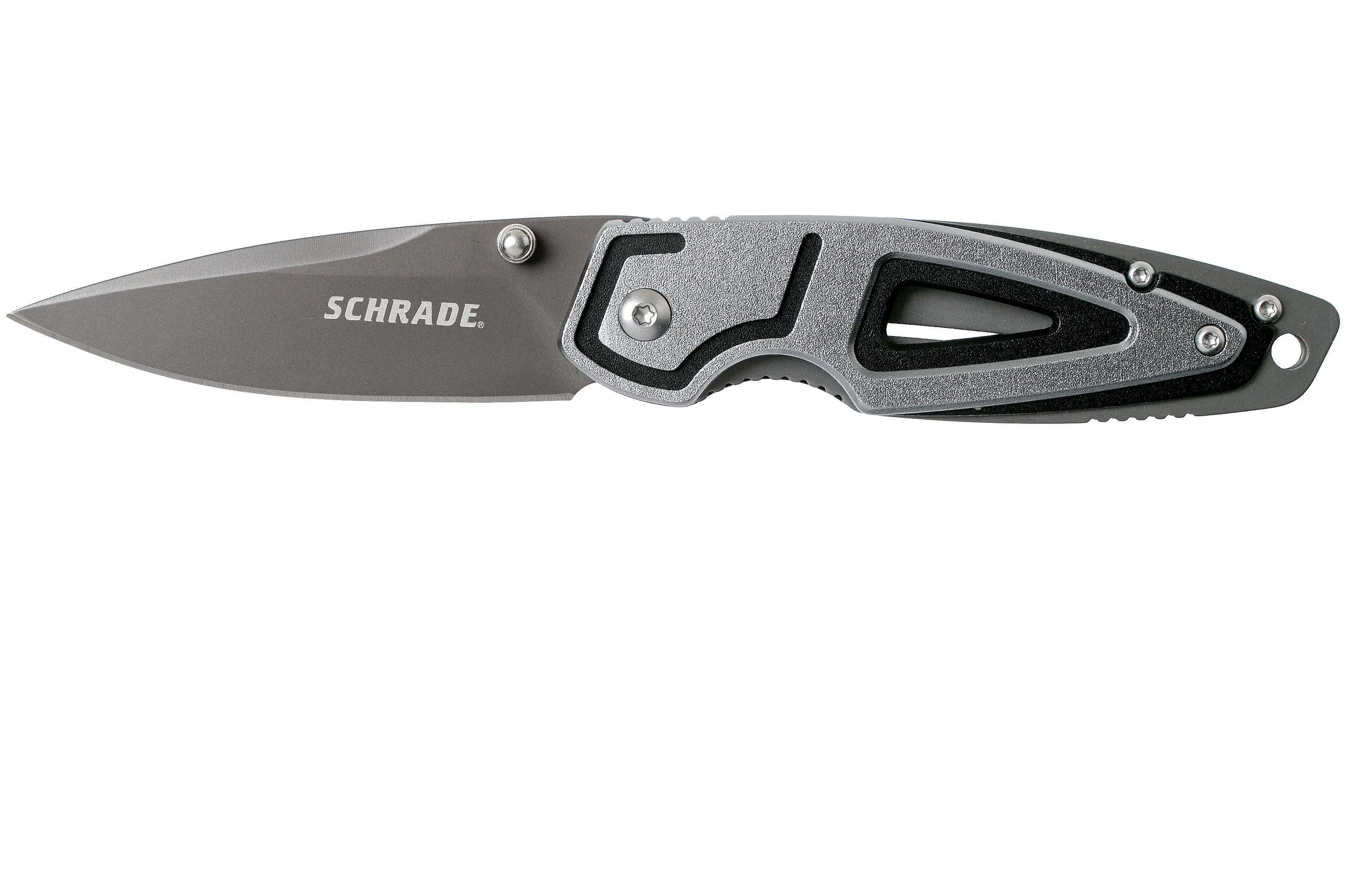 Schrade Grey Ti Small Clip Folder SCH224, 8Cr13MoV couteau de poche