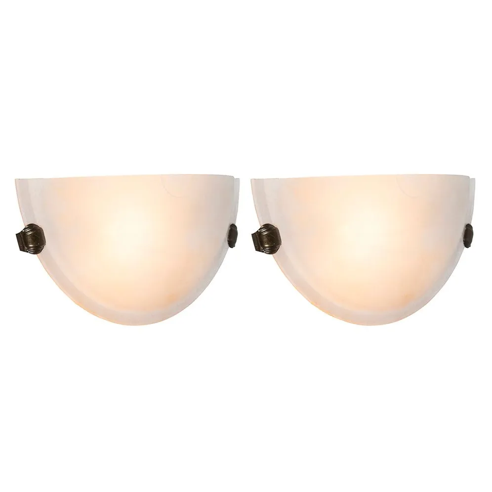 Set de 2 appliques Duna verre ambré