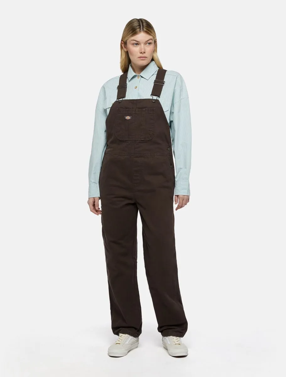 Side-Shore - women duck canvas bib dickies - women pantalons / salopettes - side-shore