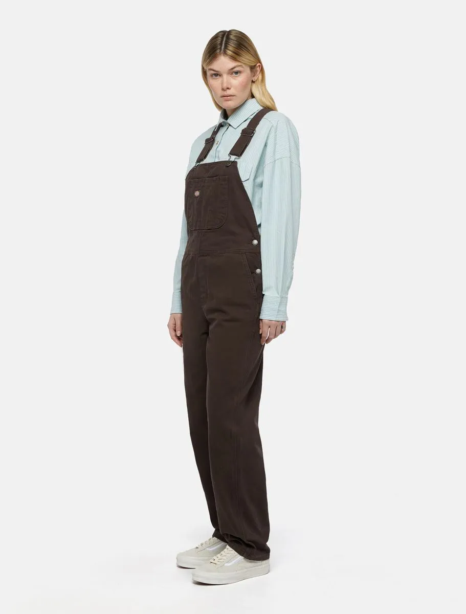 Side-Shore - women duck canvas bib dickies - women pantalons / salopettes - side-shore