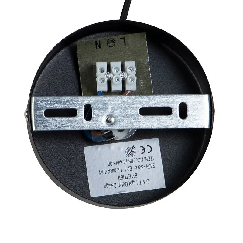 Suspension moderne ronde noire 50 cm - Wire