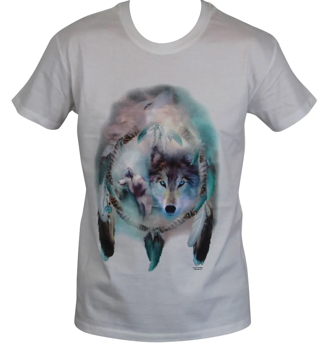 T-shirt homme manches courtes - Loups - 22037 - blanc 