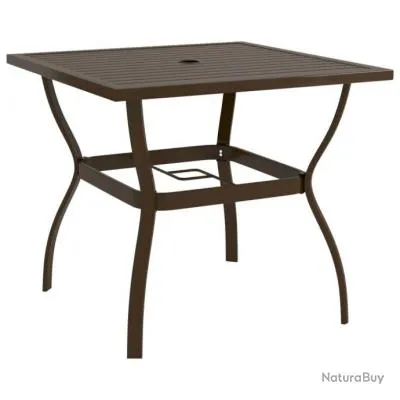 Table de jardin Marron 81,5x81,5x72 cm Acier