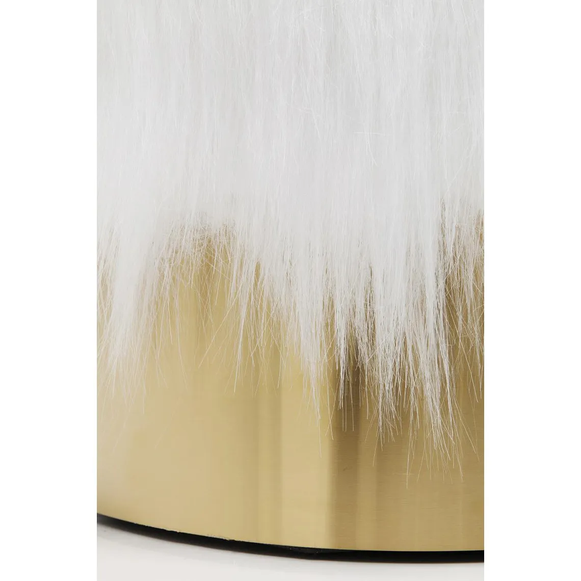 Tabouret Fausse Fourrure Blanc YETI | Tabouret 3 SUISSES