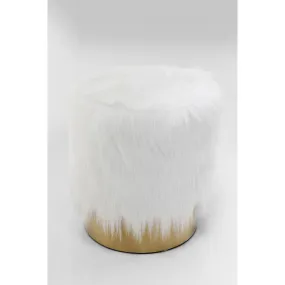 Tabouret Fausse Fourrure Blanc YETI | Tabouret 3 SUISSES