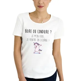 Tee-Shirt F Boire ou Conduire Taille S Couleur Blanc